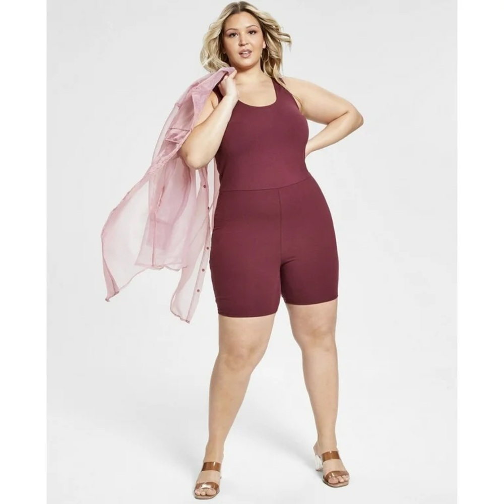 NWOT Nina Parker Scoop Neckline Short Unitard Bodysuit